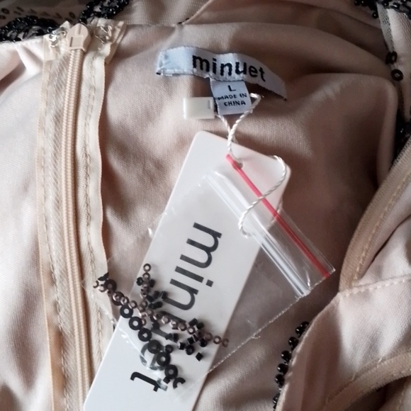 Glam Gatsby Holiday Flapper Art Deco Sequin Whimsigoth Beaded Midi Dress New - Picture 4 of 8